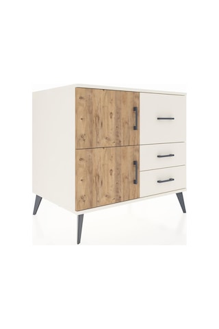Kronos Şifonyer Tek Raflı 3 Çekmeceli 2 Kapaklı 88x59x80 Aytaşı-çam/aytaşı Çam/aytaşı