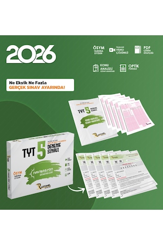 2026 Tyt Tüm Dersler 5'li Genel Deneme Seti Meb Müfredatına Uygun-ösym Ayarında
