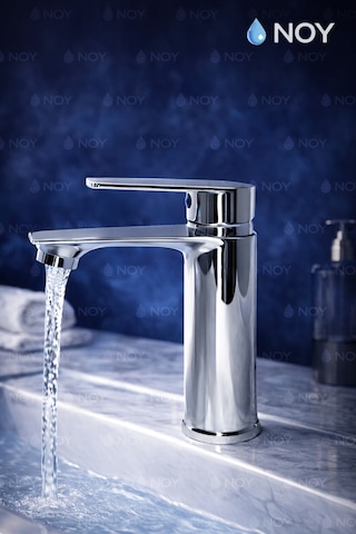 Lavabo Bataryası Krom Tek Kollu, Su Tasarruflu, Kartuşlu Banyo Musluğu Modern Ve Şık Krom