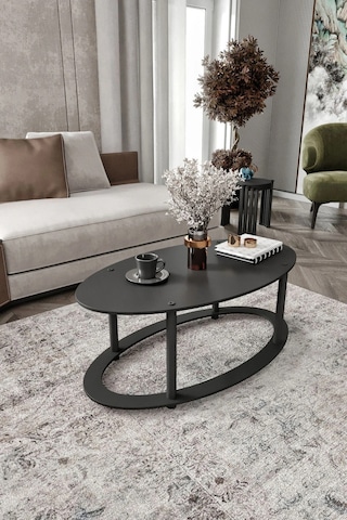 Hole Elips Orta Sehpa Siyah Siyah