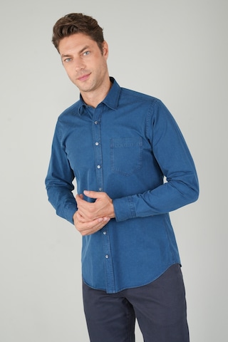 Bisse Erkek Uzun Kollu Spor Yaka Denim Gömlek Gmjean252167 D39 Lacivert