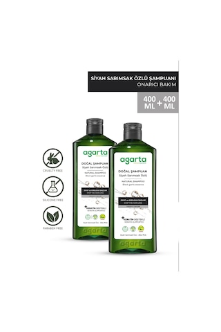 Agarta Saç Dökülmesine Karşı Siyah Sarımsaklı Şampuan 2 x 400 ML