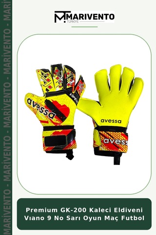 Premium Gk-200 Kaleci Eldiveni Vıano 9 No Sarı Oyun Maç Futbol