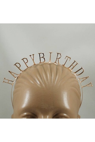 Partivitrini Happy Birthday Rose Gold Metal Doğumgünü Partisi Tacı