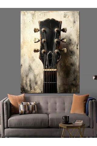 Eski Bir Gitarın Yakın Planı Dekoratif Kanvas - Mdf Ahşap Tablo