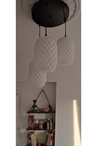 3d Design Geometrik Sarkıt Avize 3 Başlıklı Avize Modern E27 Yatak Odası Salon Yemek Odası Beyaz 3lü