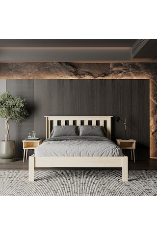 Shark New Ahşap Doğal Karyola Kolay Kurulum-728 Çift Kişilik