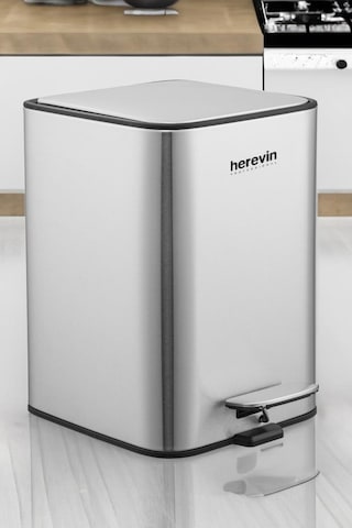 Herevin 5 Lt Paslanmaz Çelik Çöp Kovası Gri