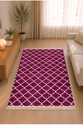 Kilim Paspas Çok Amaçlı Halı Makinede Yıkanabilir Toz Yapmaz Fuşya