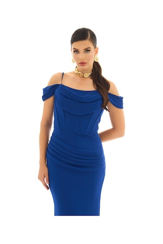 Carmen Kadın Askılı Uzun Şifon Abiye Elbise 58464 Saks Saks