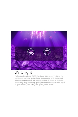 Springsun Kablosuz Uv Mayt Temizleyici - Düşük Sesli El Vakumu İle Yatak, Koltuk, Halı Temizliği