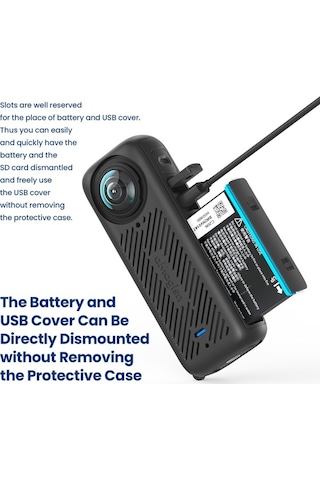 Ebitda Amagisn Panorama Kamera Kılıfı + Lens Kapağı + Bilek Kayışı, Insta360 X4 İçin, Çok Renkli Çok Renkli