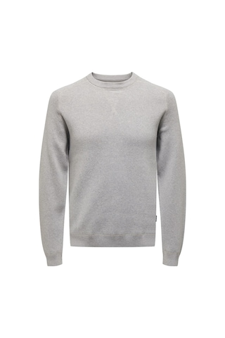 Only & Sons Onspın Reg 12 Solıd Crew Knıt Erkek Gri Kazak - 22027590 Gri