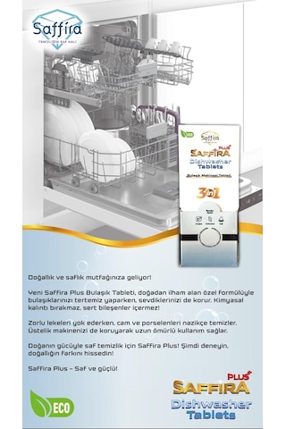 Saffira Plus Bulaşık Tableti 30'lu