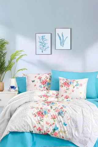 Çift Kişilik Ranforce Nevresim Takımı %100 Pamuklu Butterfly