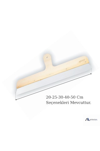 Skarp Eğri Saplı Spatula 40 Cm Paslanmaz Çelik Macun Sıva Derz Düzeltme Temizlik Ispatulası