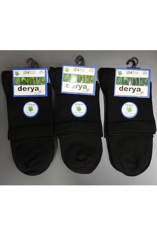 Derya Erkek Bambu Kısa Konç Çorap 12 Adet Siyah