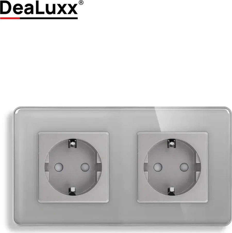 Dealuxx Cam Çerçeveli İki Pimli Gri Priz 398340773