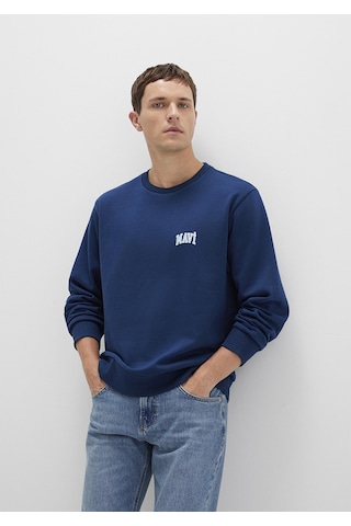 Mavi - Mavi Logo Baskılı Mavi Sweatshirt 0611716-89353 Lacivert