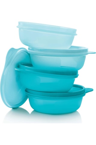 Tupperware 4'lü Saklama Kabı Seti 300 Ml Su Geçirmez Ve Çok Amaçlı Kullanım İçin İdeal Açık Mavi