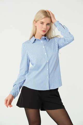 S'amore Clothing Çizgili Gömlek Mavi Multi Mavi