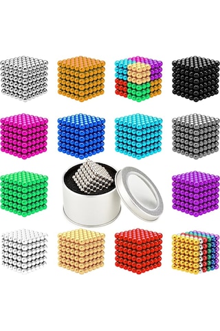 Boncuk Mıknatıs 216 Adet 5 MM Mıknatıslı  Magnet Neo Cube Karışık Mix