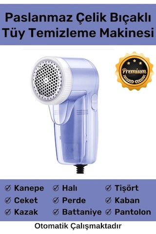 Özel Şarjlı Kablolu Tiftik Kazak Tüy Toz Takım Elbise Halı Otomatik Mavi Tüy Temizleme Makinesi
