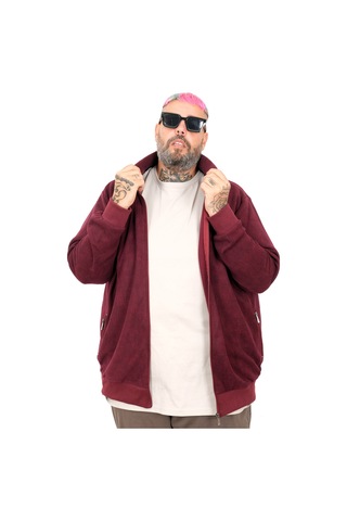 Mode Xl Erkek Büyük Beden Hırka Fermuarlı U24442 Bordo