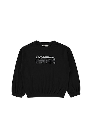 Civil Girls Freedom Blou Baskılı 6-9 Yaş Sweatshirt - Siyah