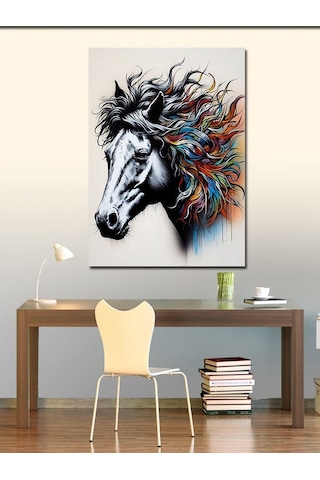 Kanvas Tablo Rengarenk Rüzgar At 70cmx100cm