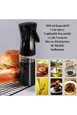 200 Ml Kapasiteli Cam Sprey Yağdanlık Dayanıklı Ve Şık Tasarım Ha