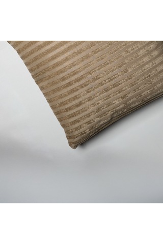 Sezyon Elya Çizgi Desenli 50 50 Açık Kahverengi Kırlent Kılıfı Açık Kahverengi