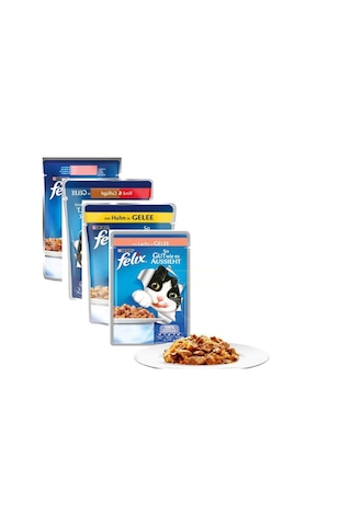 Purina Felix Karışık Çeşitli Pouch Yetişkin Kedi Yaş Maması 20 x 85 G