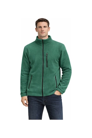 Mekaizen Unisex Polar Ceket Fermuarlı, 3 Cepli Ve Sıcak Tutar Yeşil