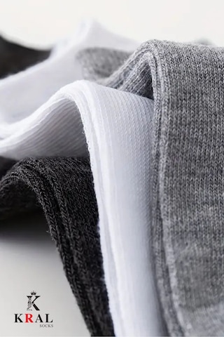Kral Socks Kadın - Erkek 10 Çift Düz Desen Ekonomik Bilek Boy Patik Çorap Asorti