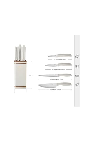 Karaca  Megacut Square 9 Parça Krem Bıçak Seti