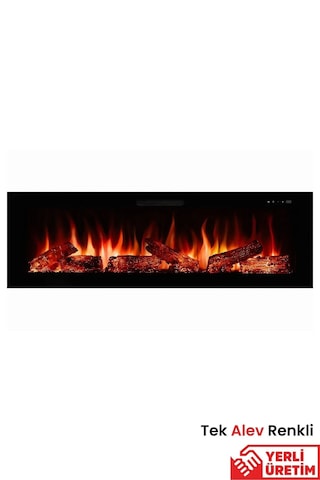Masta 130 Elektrikli Şömine - Isıtıcısız, Cam Çerçeveli, Tek Renk