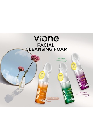 Vione 2 Li Set Yüz Temizleme Köpüğü 150ml Özel Fırçalı