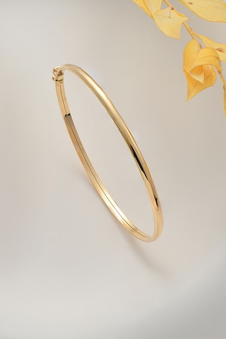 14 Ayar Altın Bombeli Düz Kelepçe Bilezik - Mmblk-33031 Sarı Altın