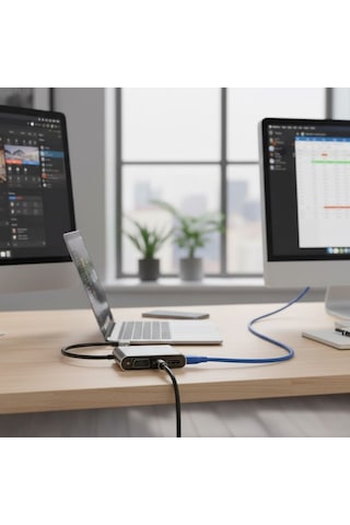 4 Ü 1 Arada Type-c To Hub Dönüştürücü Adaptör 4k Ultra Hd Hdmı & Vga Görüntü Aktarımı, Pd Hızlı Şarj Destekli, Usb Çoklayıcı 5570 Diğer
