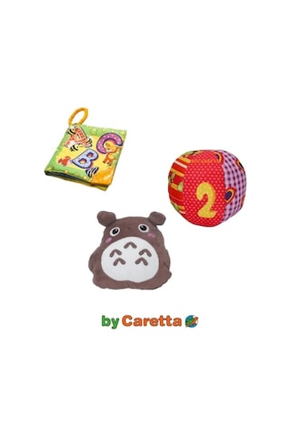 Bebek Gelişim Ve Konfor Seti Hışırtılı Kitap + Çıngırak Top + Tavşan Uyku Yastığı