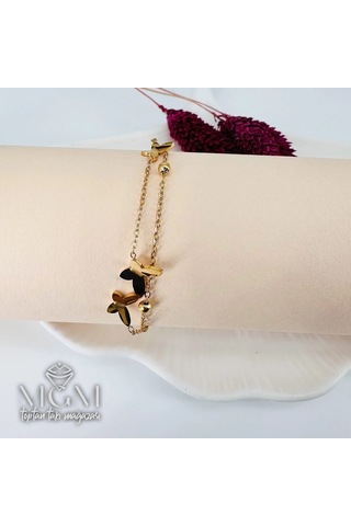 Gold Çelik Bileklikler 16+5 Cm Uzatma Payı - Kbl0098 Çok Renkli