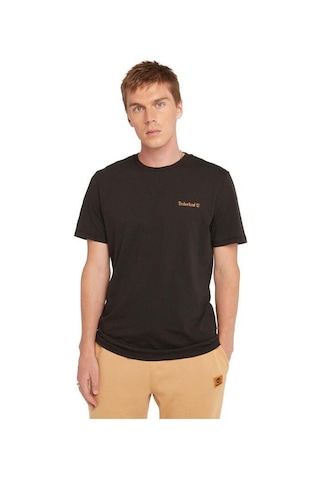 Timberland Small Linear Logo Print Erkek T-shirt Tb0a5qqt0011 SIYAH