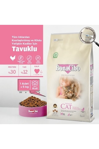 BonaCibo Adult Cat Light Sterilised Kısırlaştırılmış Yetişkin Kedi Maması 5 KG