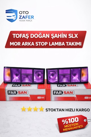 Tofaş Doğan Şahin Slx Şeffaf Mor Arka Stop Lamba Takımı Sağ Sol