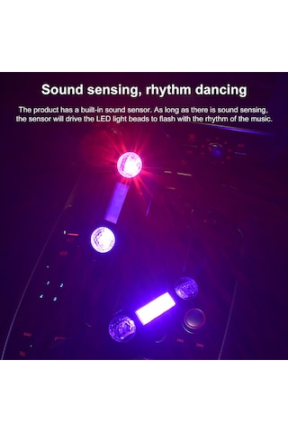 Yifomall Araba Işığı Rgb 3w Usb Şarjlı, Ses Kontrollü Ritim, 300mah Batarya, Güçlü Mıknatıs, Siyah D88 Kumanda Yok Diğer