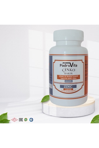PadroVita Çinko ve Bakır İçeren Takviye Edici Gıda 60 Kapsül