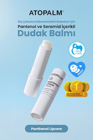 Diş Çıkarma Dönemindeki Bebekler İçin Nemle Rahatlatıcı Dudak Bakım Balmı Atopalm Panthenol Lipcera