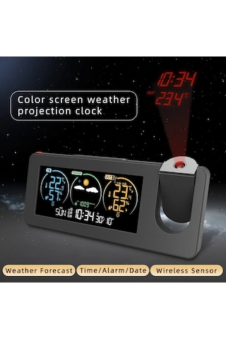 Projeksiyon Saati Duvar Dijital Alarm Elektronik Hava İstasyonu