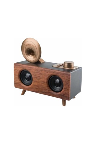 Bluetooth Nostalji Speaker Radyo Gramofon Ahşap Renk Vintage - Lisinya Diğer